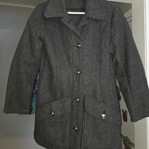 Elegant Charcoal Pea Coat